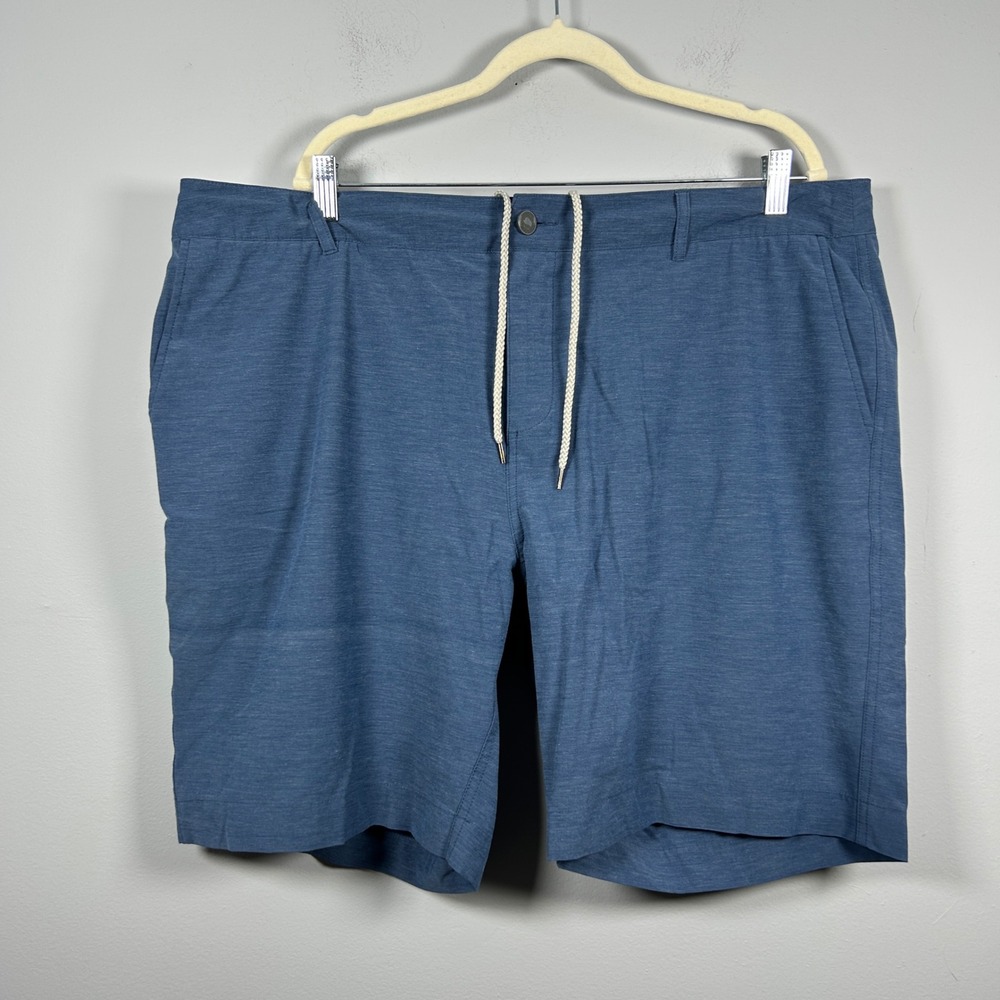 Faherty All Day Shorts Mens 42 Blue Heathered Stretch Performance Golf 9" Inseam